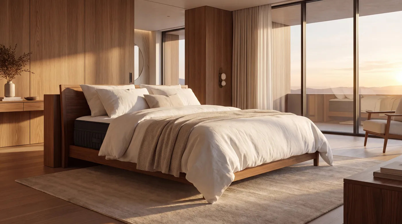 Emperor mattress in a city bedroom